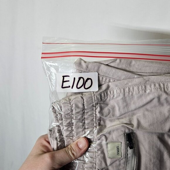 Vuori Womens Rip Stop Organic Cotton Elastic Waist Pants M Beige Cuffed Hem Gorp - Picture 11 of 11